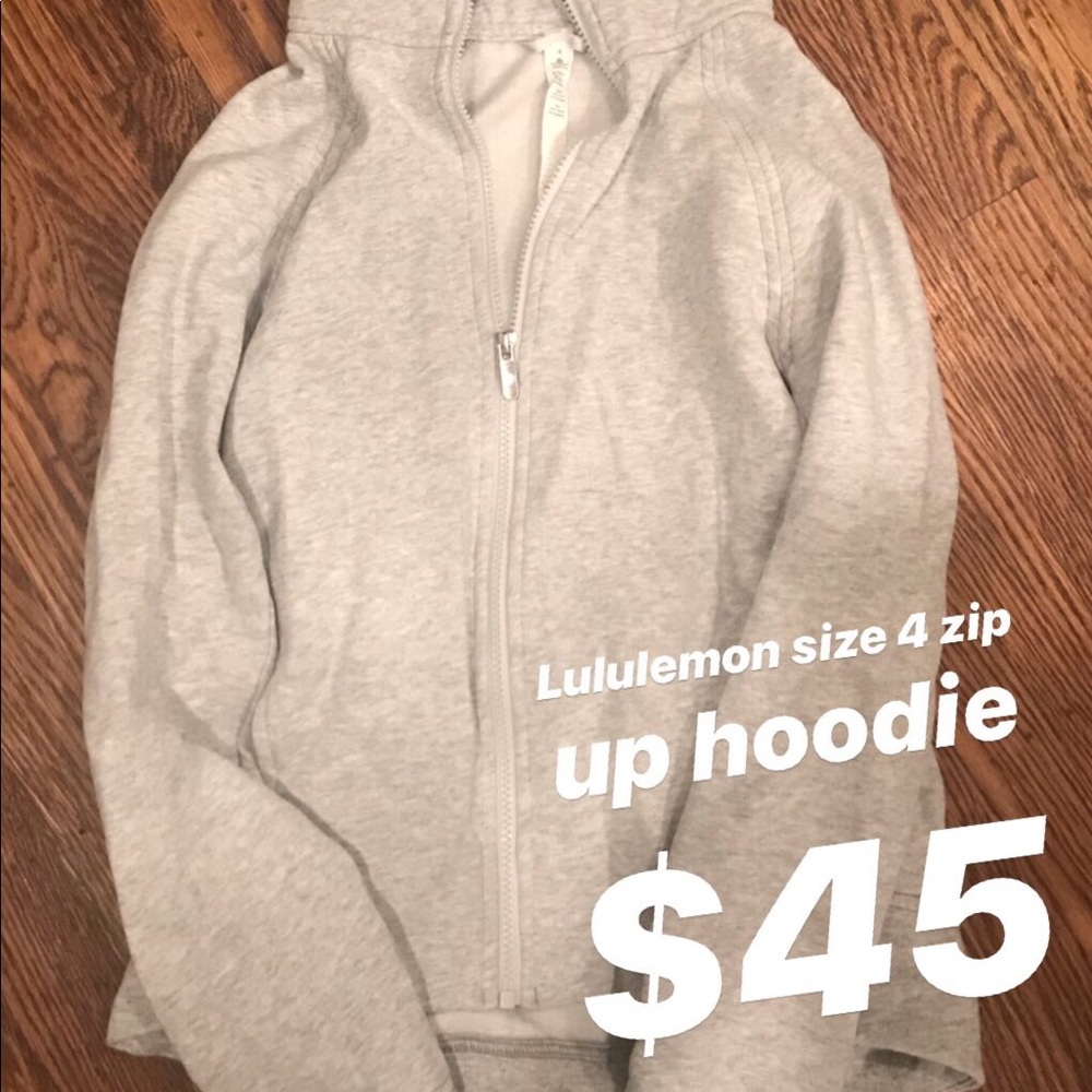 Like new lululemon light gray zip up hoodie